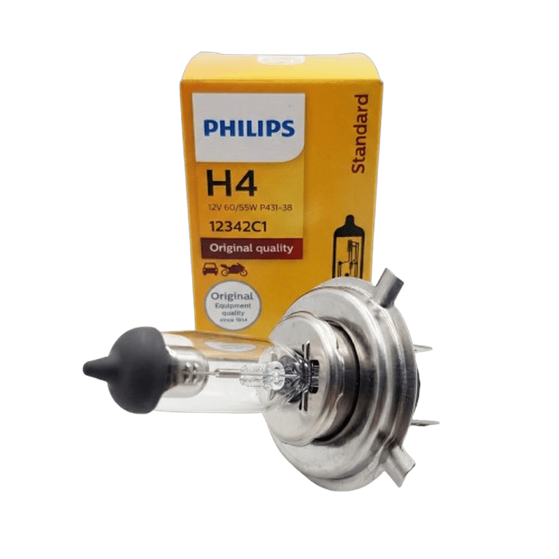 หลอดไฟหน้า H4 Philips 60/55W P43t-38 Standrad จำนวน 1 หลอด
