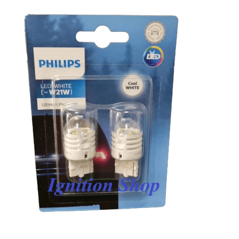Philips หลอดไฟท้าย ขั้วเสียบ แสงขาว W21W LED Ultinon Pro3000 แพ็คคู่ 2 หลอด11065U30CWB2