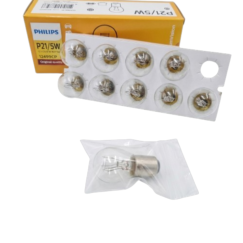 หลอดไฟท้าย ไฟเบรค เขี้ยว 2 ไส้ Philips P21/5W 12 V 12499CP จำนวน 1 หลอด